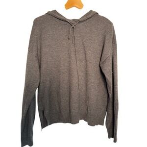 DRESS FORUM Los Angeles Wool Blend Grey Knit Hoodie Sweater Pullover Size S
